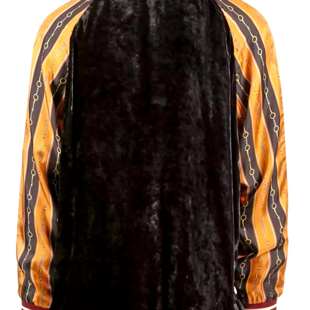 NWT *Authentic* GUCCI Mixed Media Velvet Track Jacket *SIZE 48 - Picture 2 of 10